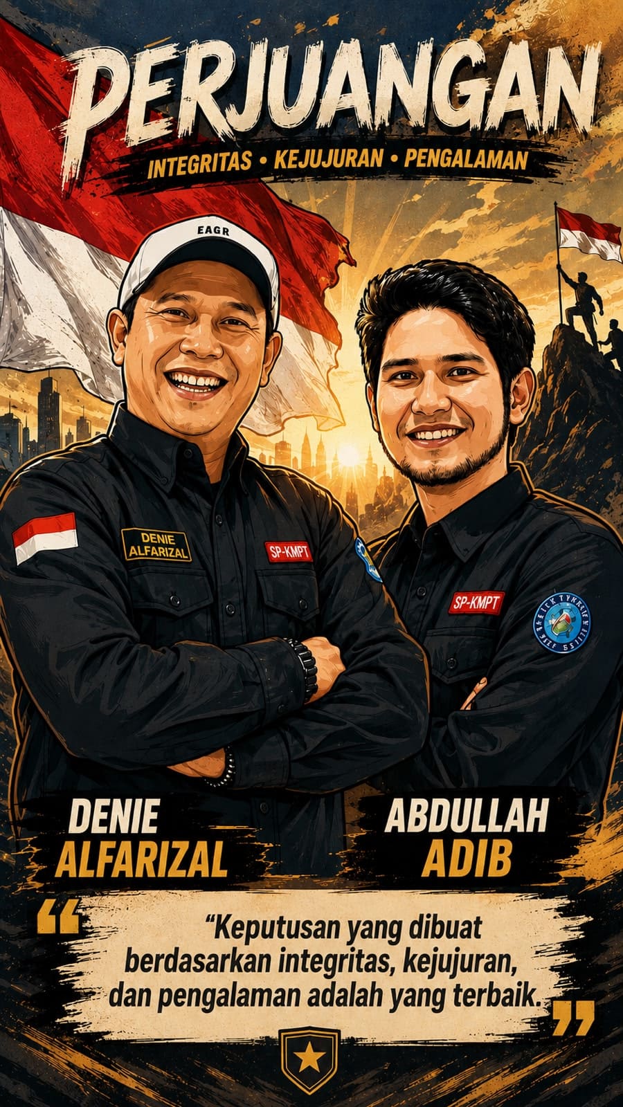 Denie Alfarizal dan Abdullah Adib, Pasangan Calon Ketua Umum dan Sekretaris Jenderal SP-KMPT 2026–2029
